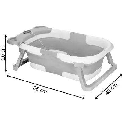 Vanička pre bábätko s teplomerom skladacia 27L SPRINGOS BAMBINA šedá