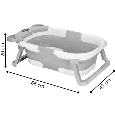 Vanička pre bábätko s teplomerom skladacia 27L SPRINGOS BAMBINA šedá