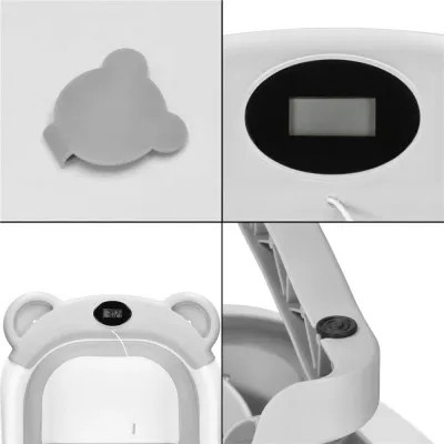 Vanička pre bábätko s teplomerom skladacia 27L SPRINGOS BAMBINA šedá