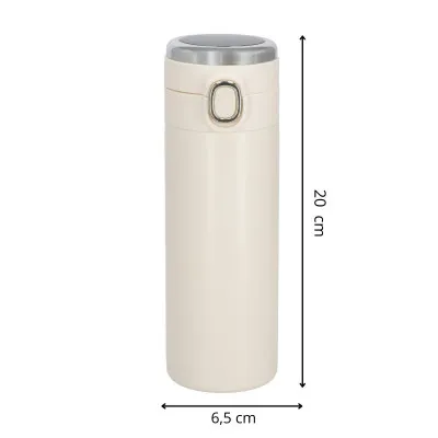 Nerezová termoska s teplomerom 420 ml SPRINGOS THERMOS krémová