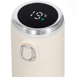 Nerezová termoska s teplomerom 420 ml SPRINGOS THERMOS krémová