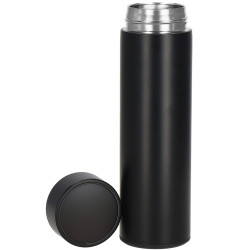 Nerezová termoska s teplomerom + sitko 500 ml SPRINGOS THERMOS čierna