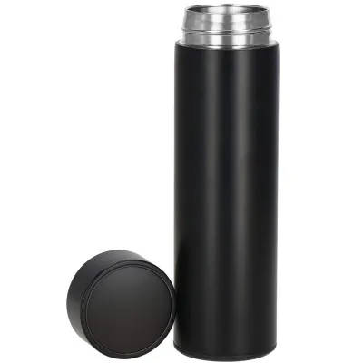 Nerezová termoska s teplomerom + sitko 500 ml SPRINGOS THERMOS čierna