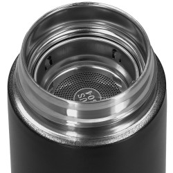 Nerezová termoska s teplomerom + sitko 500 ml SPRINGOS THERMOS čierna