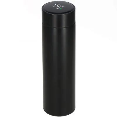 Nerezová termoska s teplomerom + sitko 500 ml SPRINGOS THERMOS čierna