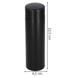 Nerezová termoska s teplomerom + sitko 500 ml SPRINGOS THERMOS čierna
