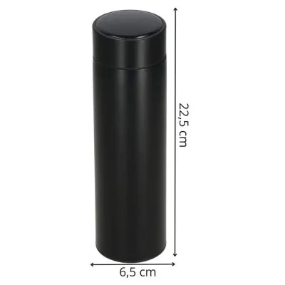 Nerezová termoska s teplomerom + sitko 500 ml SPRINGOS THERMOS čierna