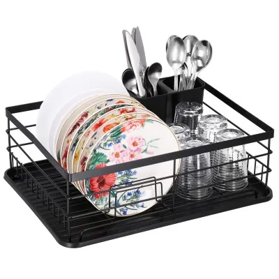 Odkvapkávač na riad 42x31,5 cm SPRINGOS RIVUS čierny