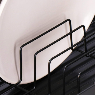 Odkvapkávač na riad 42x31,5 cm SPRINGOS RIVUS čierny