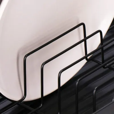 Odkvapkávač na riad 42x31,5 cm SPRINGOS RIVUS čierny