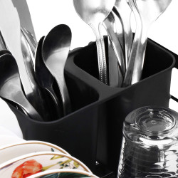 Odkvapkávač na riad 42x31,5 cm SPRINGOS RIVUS čierny