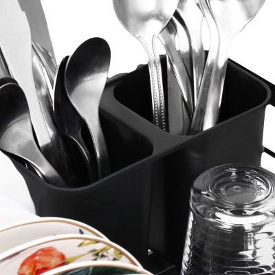 Odkvapkávač na riad 42x31,5 cm SPRINGOS RIVUS čierny