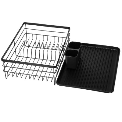 Odkvapkávač na riad 42x31,5 cm SPRINGOS RIVUS čierny