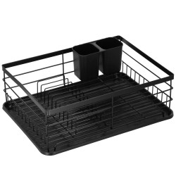 Odkvapkávač na riad 42x31,5 cm SPRINGOS RIVUS čierny