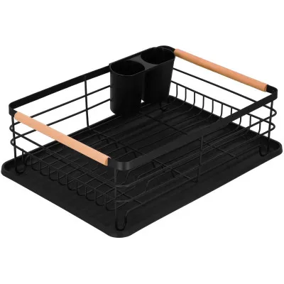 Odkvapkávač na riad 42x31 cm SPRINGOS LAVIO čierny