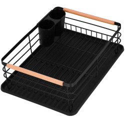 Odkvapkávač na riad 42x31 cm SPRINGOS LAVIO čierny