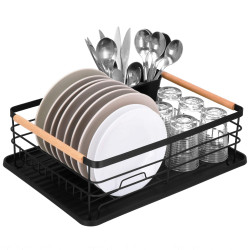 Odkvapkávač na riad 42x31 cm SPRINGOS LAVIO čierny