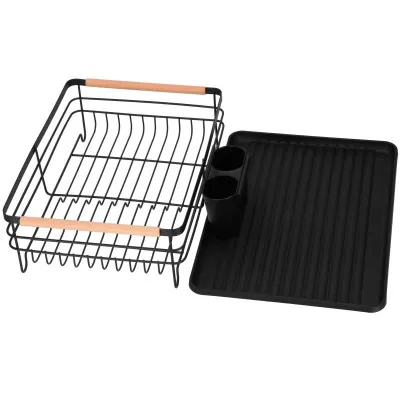 Odkvapkávač na riad 42x31 cm SPRINGOS LAVIO čierny