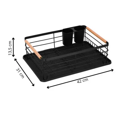 Odkvapkávač na riad 42x31 cm SPRINGOS LAVIO čierny