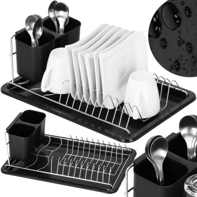 Odkvapkávač na riad 40x19 cm SPRINGOS SECADO čierny