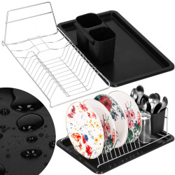 Odkvapkávač na riad 40x19 cm SPRINGOS SECADO čierny