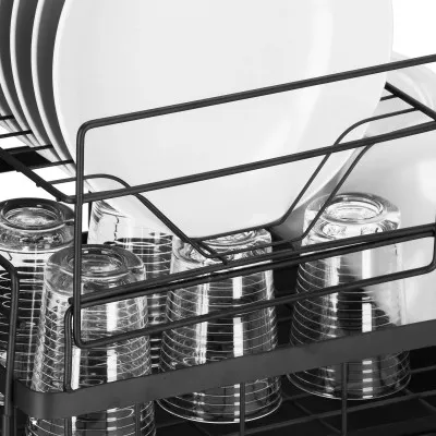 Odkvapkávač na riad 2 poschodia 50x30 cm SPRINGOS AQUADRY čierny