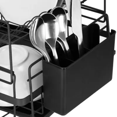 Odkvapkávač na riad 2 poschodia 50x30 cm SPRINGOS AQUADRY čierny