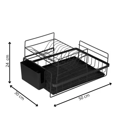 Odkvapkávač na riad 2 poschodia 50x30 cm SPRINGOS AQUADRY čierny