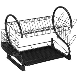 Odkvapkávač na riad 2 poschodia 52x24,5 cm SPRINGOS RINSERO čierny