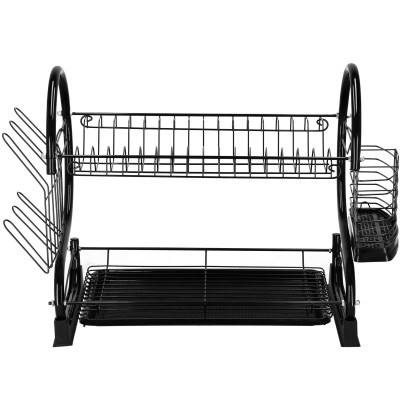 Odkvapkávač na riad 2 poschodia 52x24,5 cm SPRINGOS RINSERO čierny