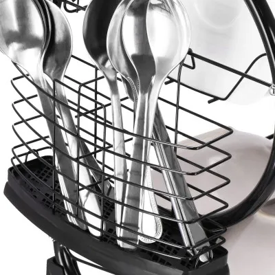 Odkvapkávač na riad 2 poschodia 52x24,5 cm SPRINGOS RINSERO čierny