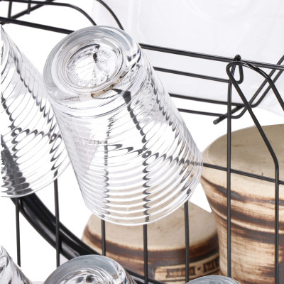 Odkvapkávač na riad 2 poschodia 52x24,5 cm SPRINGOS RINSERO čierny