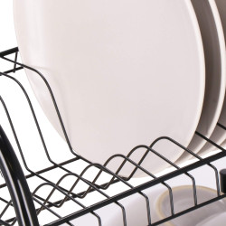 Odkvapkávač na riad 2 poschodia 52x24,5 cm SPRINGOS RINSERO čierny