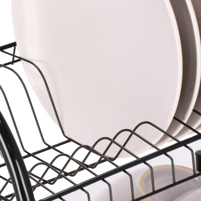 Odkvapkávač na riad 2 poschodia 52x24,5 cm SPRINGOS RINSERO čierny