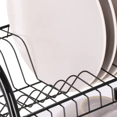 Odkvapkávač na riad 2 poschodia 52x24,5 cm SPRINGOS RINSERO čierny