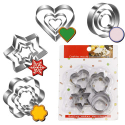 Vykrajovače na pečivo nerezové SPRINGOS KI0120 sada 12 ks