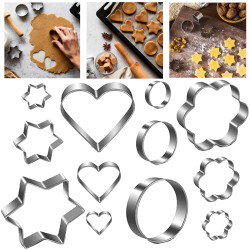 Vykrajovače na pečivo nerezové SPRINGOS KI0120 sada 12 ks