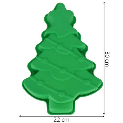 Forma na pečenie Stromček silikónová 30x22 cm SPRINGOS KI0123 zelená