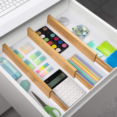 Rozdeľovače do zásuviek nastaviteľné SPRINGOS KI0151 bambus 4 ks