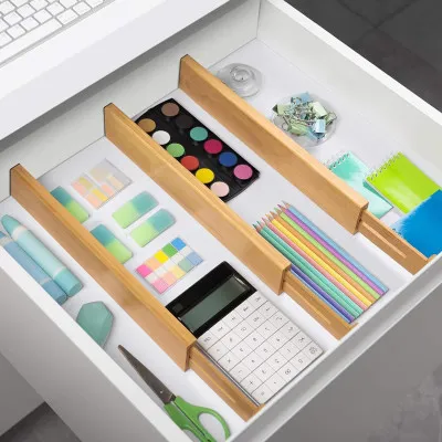 Rozdeľovače do zásuviek nastaviteľné SPRINGOS KI0151 bambus 4 ks