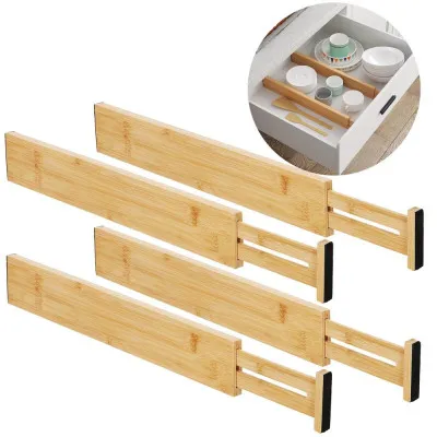 Rozdeľovače do zásuviek nastaviteľné SPRINGOS KI0151 bambus 4 ks