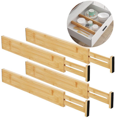 Rozdeľovače do zásuviek nastaviteľné SPRINGOS KI0151 bambus 4 ks