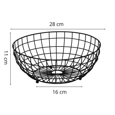 Misa na ovocie drôtená SPRINGOS LINEA čierna