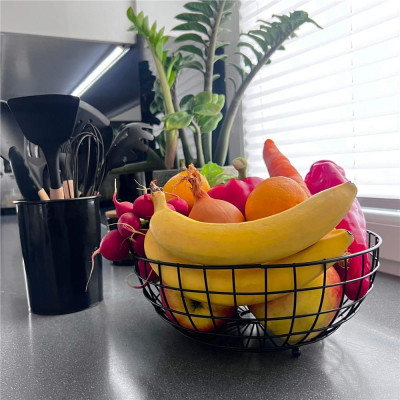 Misa na ovocie drôtená SPRINGOS LINEA čierna