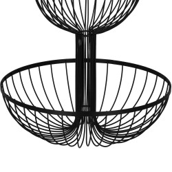 Misa na ovocie 2 poschodia drôtené SPRINGOS ORBIT čierna