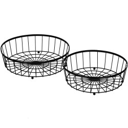Misa na ovocie 2 poschodia drôtené SPRINGOS ZEPHYR čierna