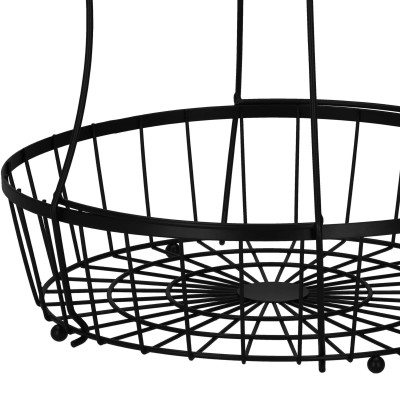 Misa na ovocie 2 poschodia drôtené SPRINGOS ZEPHYR čierna