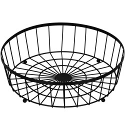 Misa na ovocie 2 poschodia drôtené SPRINGOS ZEPHYR čierna