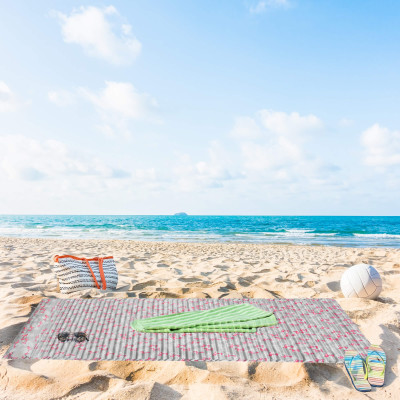 Plážová podložka s vankúšom 180x60 cm SPRINGOS PM0018 ružová