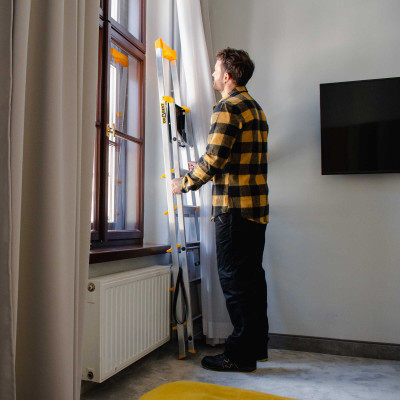 Hliníkové schodíky 6 stupňov jednostranné DRABEST ALD6 MAX